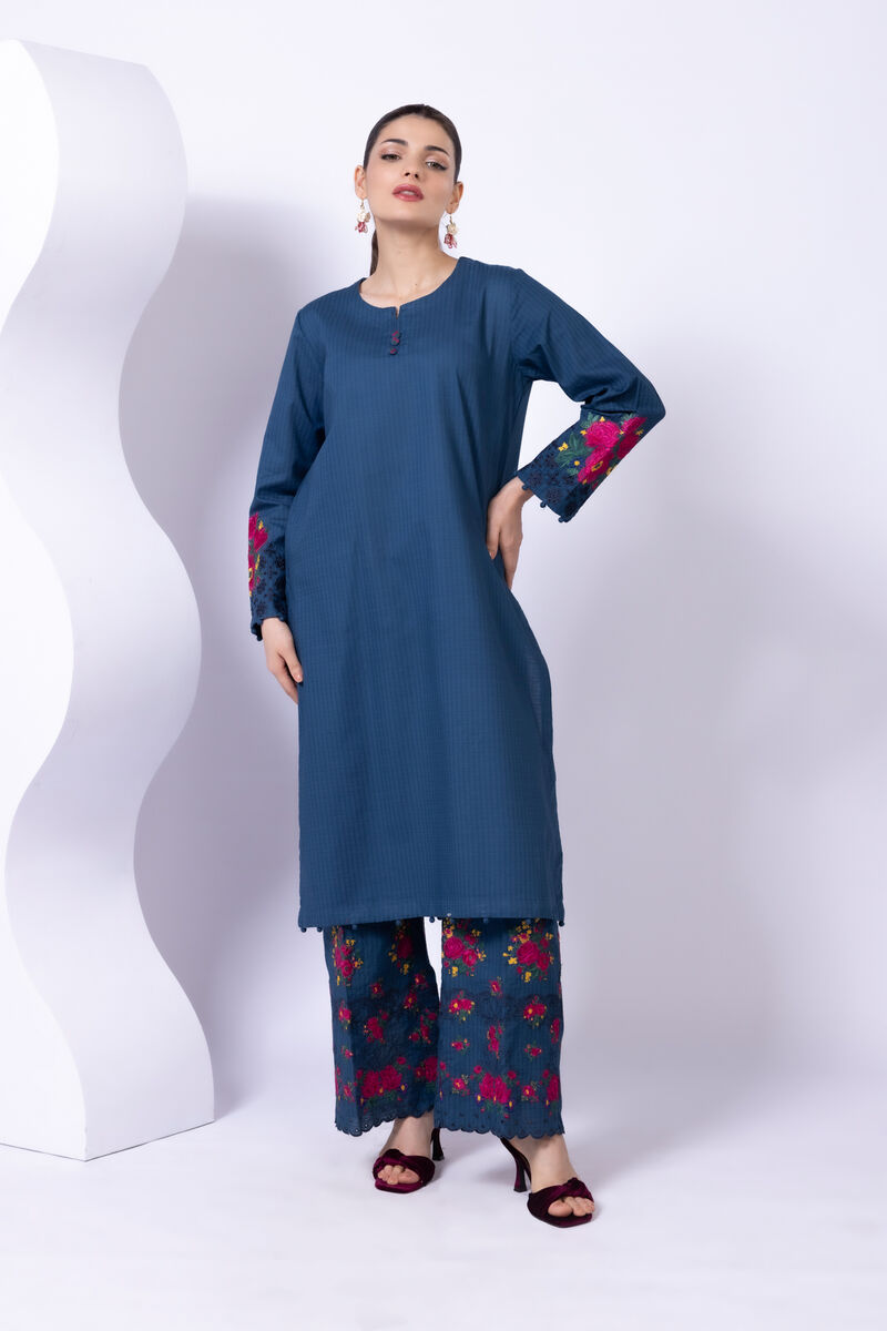 Embroidered | Cotton Dobby | Pants | null