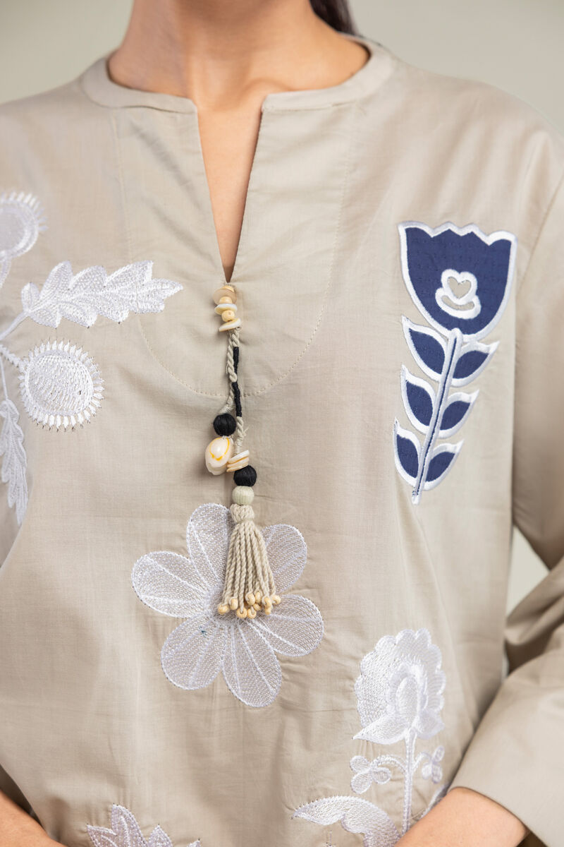 Embroidered | Cambric | Floral Cambric Tunic | USD 45.00