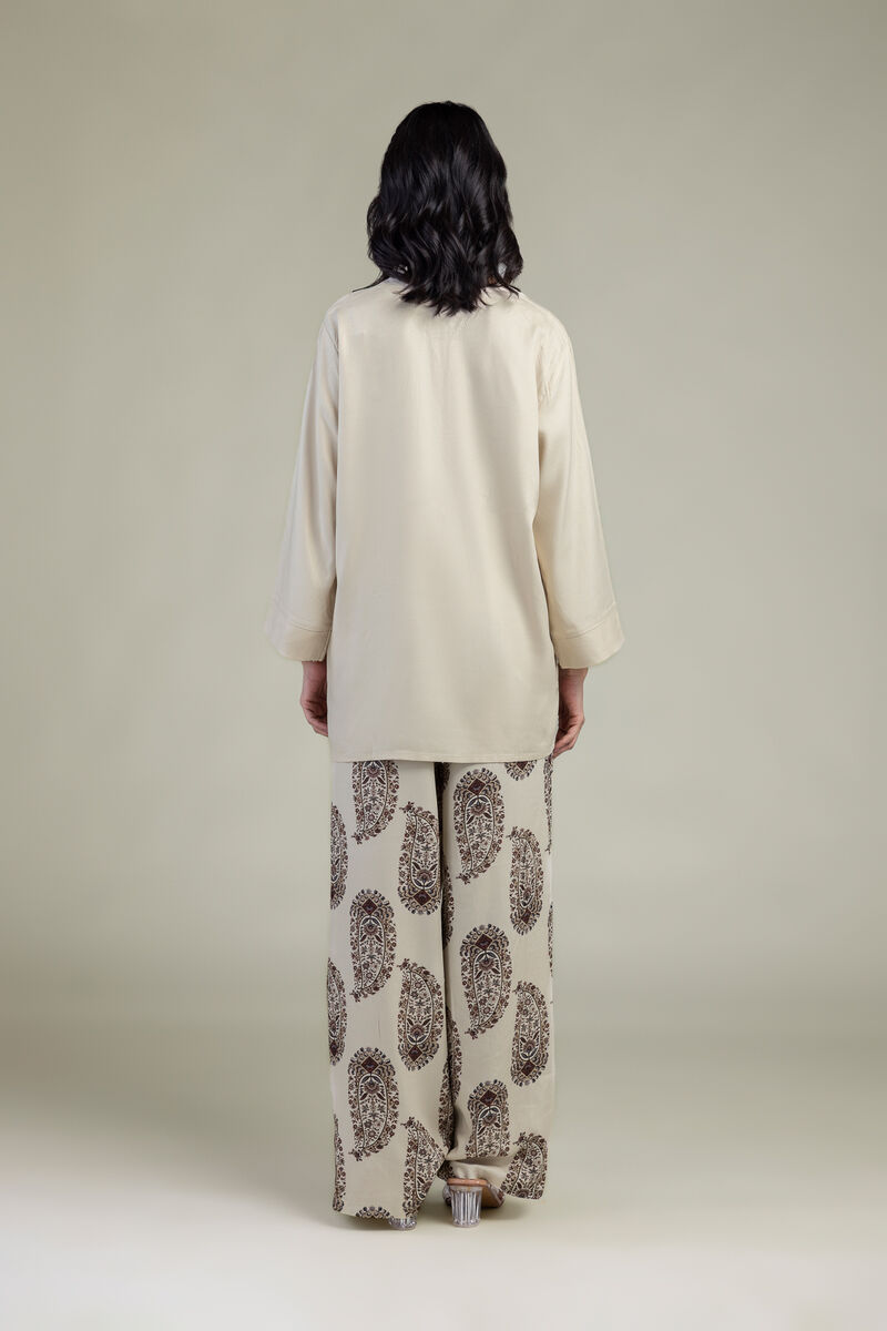 Embroidered | Viscose Crepe | Short V-Neck Tunic | USD 45.00