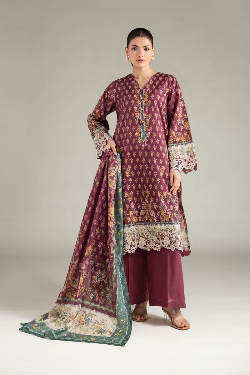 Embroidered | Jacquard | Tailored Floral 3-Piece | USD 75.00