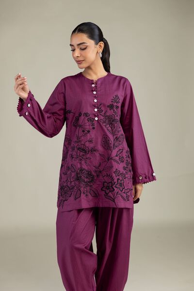 Embroidered | Cotton Dobby | Short Floral Kurta | USD 45.00