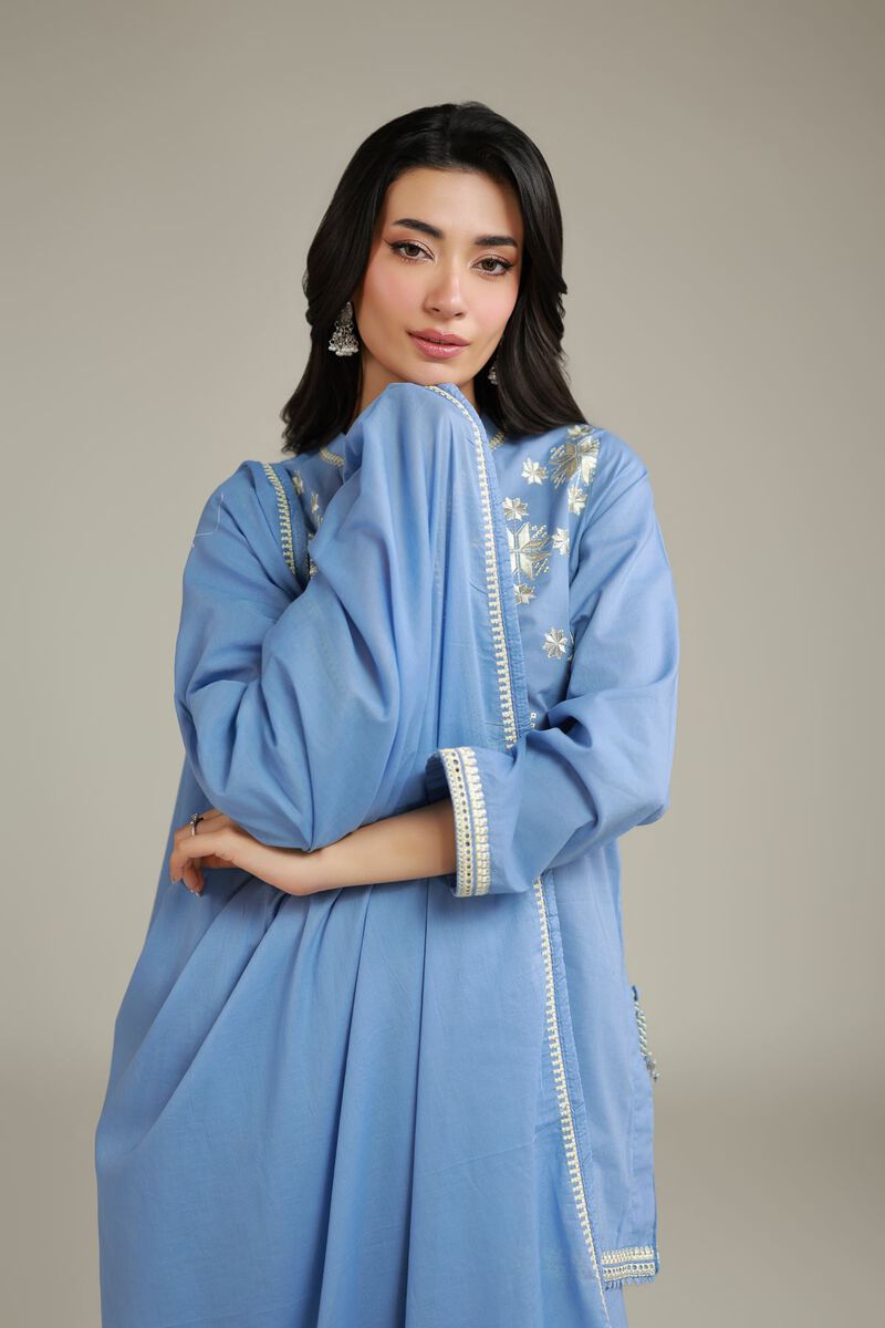 Embroidered | Lawn | Blue Lawn Dupatta | USD 30.00