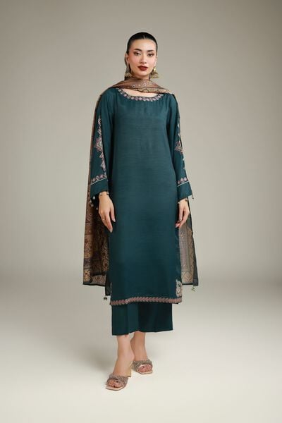 Embroidered | Raw Silk | Geometric Silk Kurta | USD 65.00