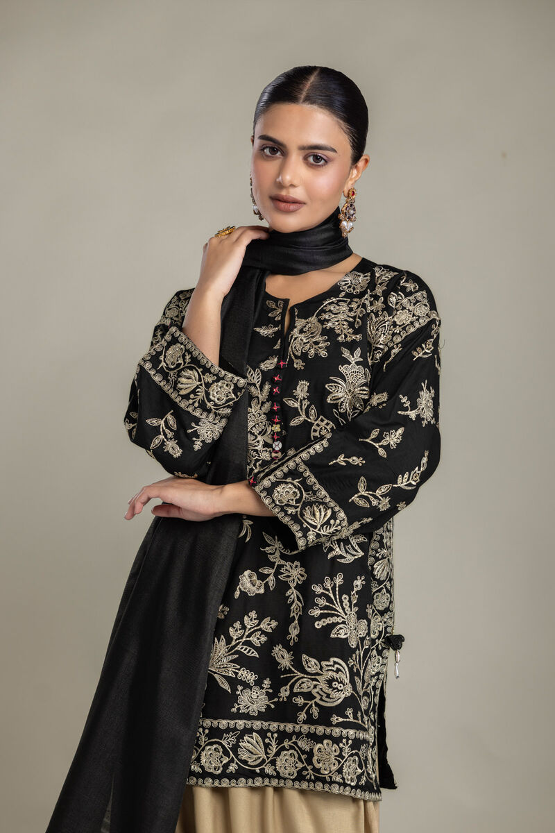 Printed | Polyester Silk | Black Solid Dupatta | USD 35.00