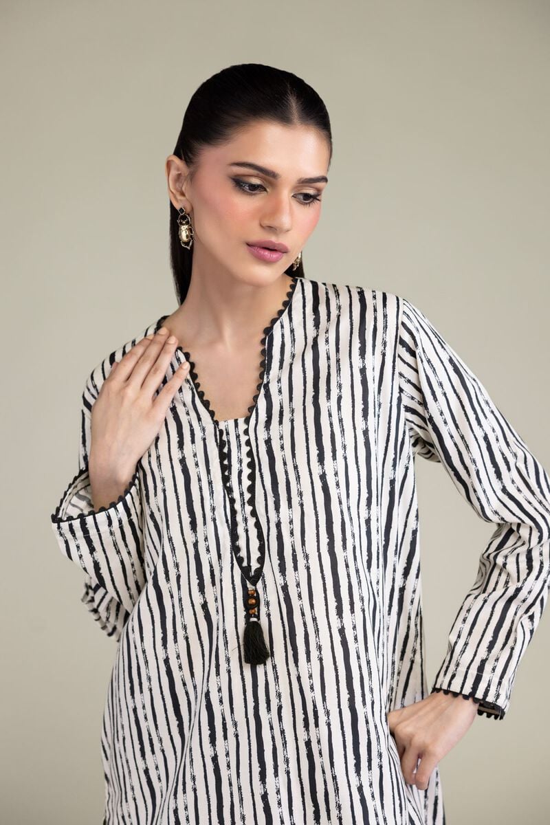 Printed | Cotton Viscose | White Cotton Kurta | USD 35.00