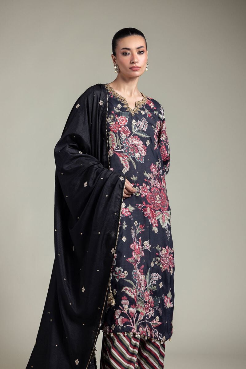 Embroidered | Raw Silk | 3-Piece Floral Set | USD 155.00