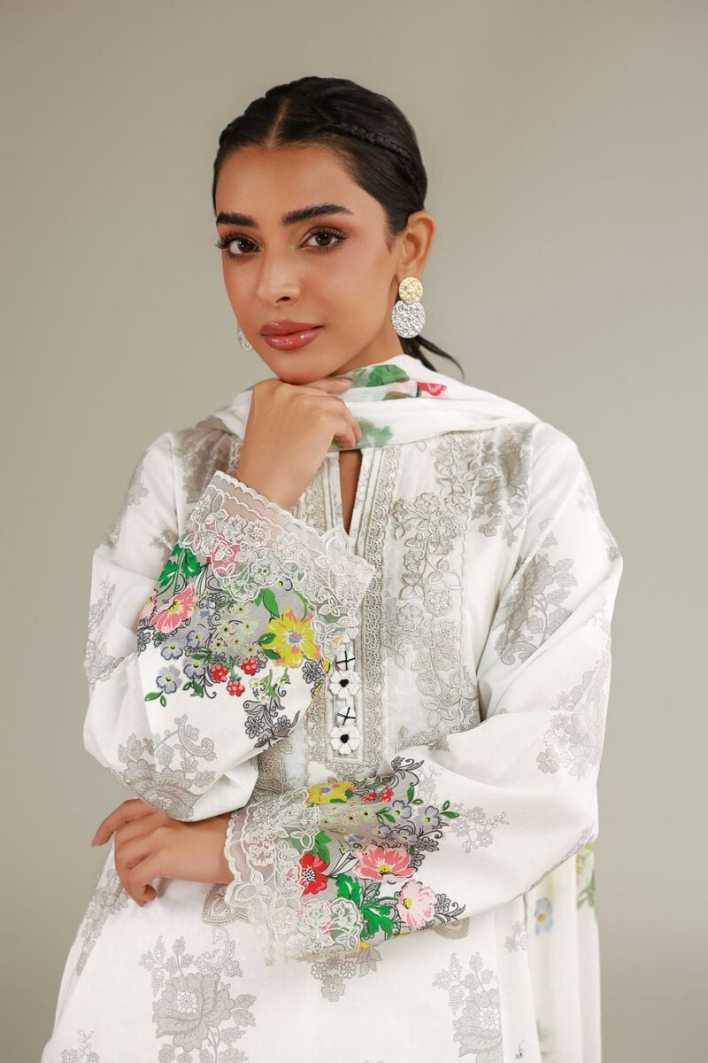 Embroidered | Cambric | Tailored 3-Piece Dress | USD 75.00