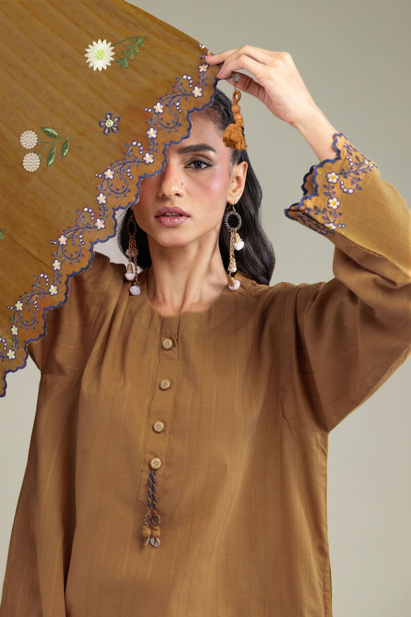 Embroidered | Textured Cotton | Floral Cotton Dupatta | USD 35.00