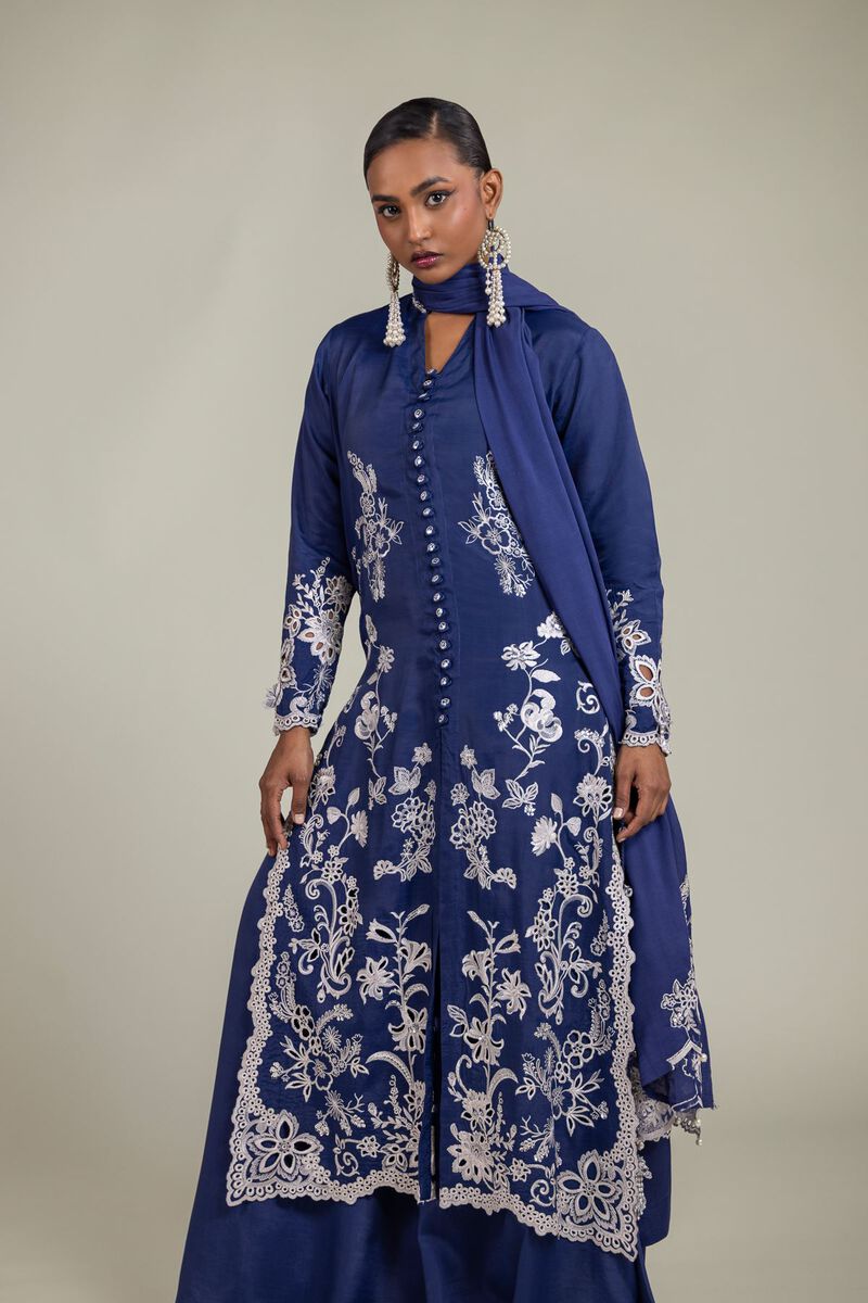 Raw Silk | 3-Piece Embroidered Suit | USD 180.00