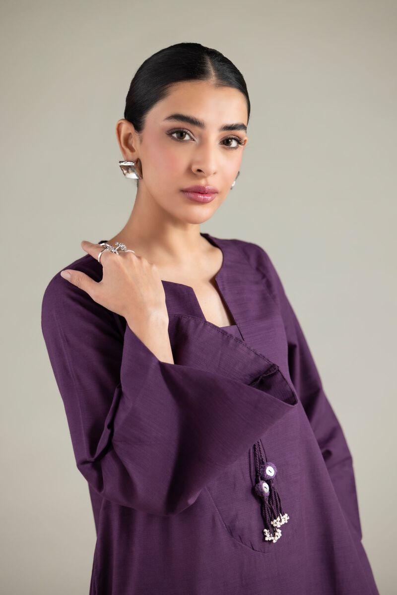 Dyed | Textured Cotton | Long Round-Neck Kurta | USD 35.00