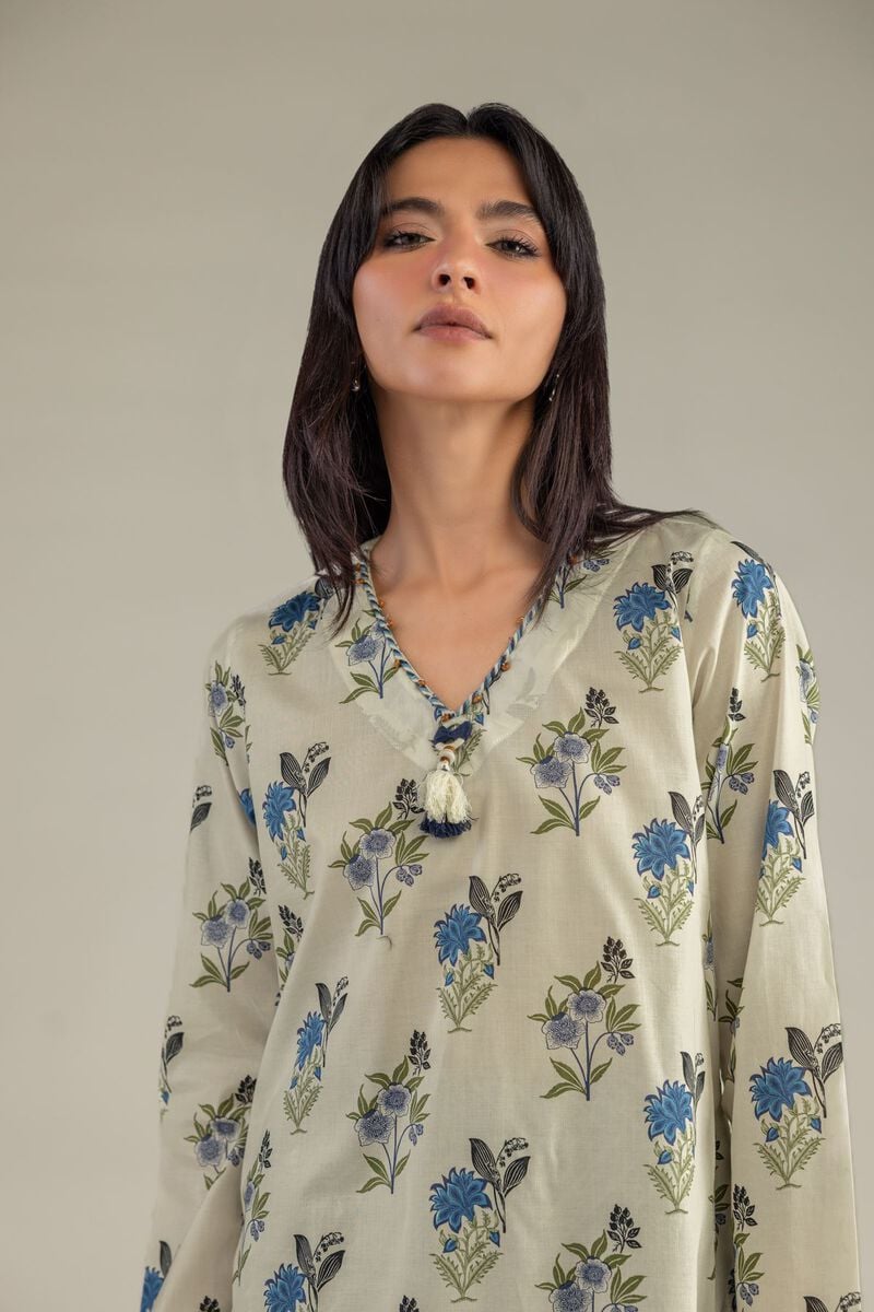 Printed | Cambric | Floral V-Neck Kurta | USD 35.00