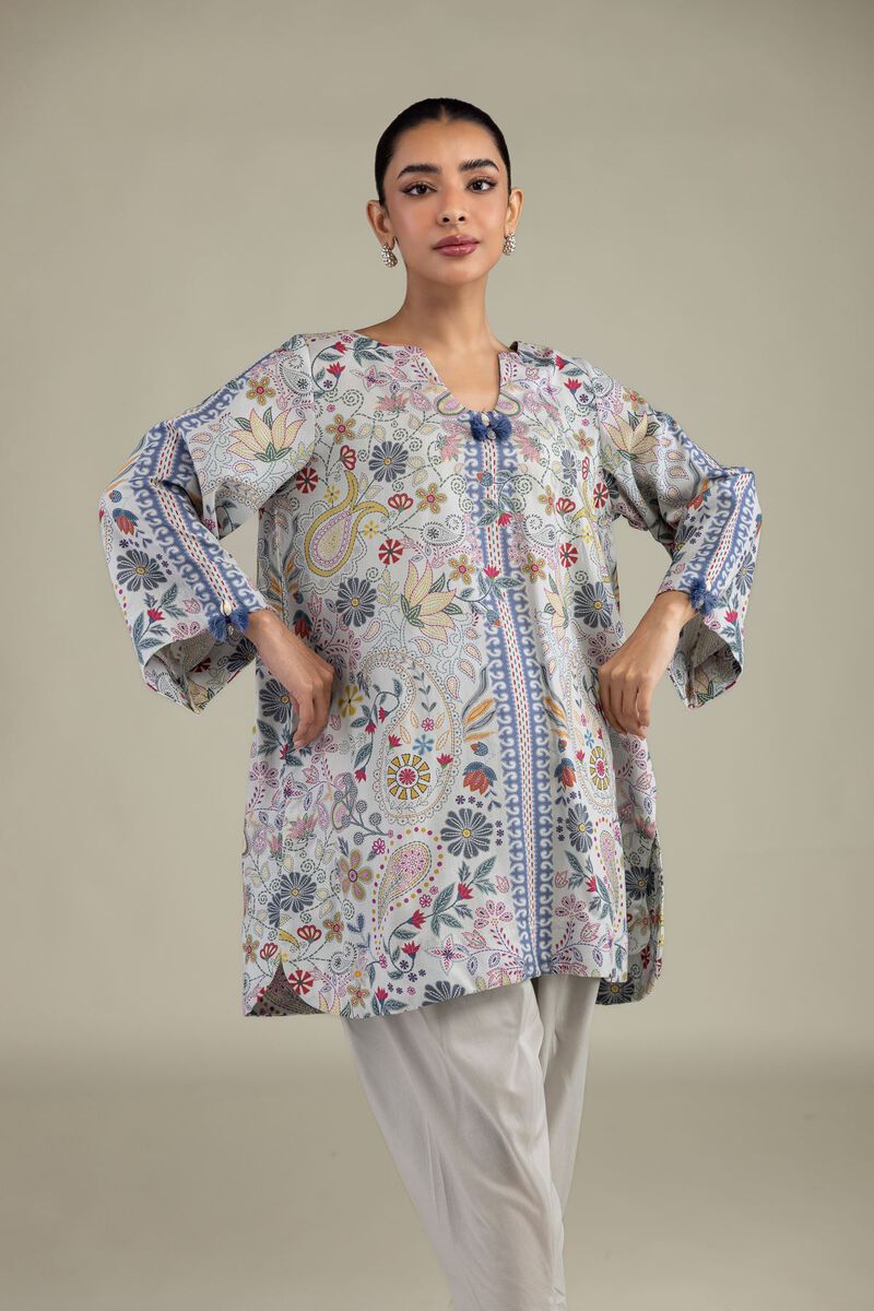 Printed | Textured Weave | Printed Paisley Kurta | USD 35.00