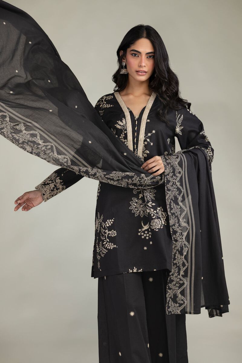 Embroidered | Lawn | Black Lawn Dupatta | USD 25.00