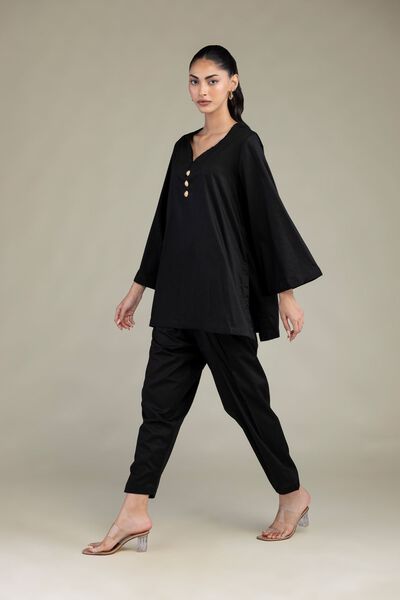 Dyed | Cotton Viscose | Solid Black Shalwar | USD 30.00