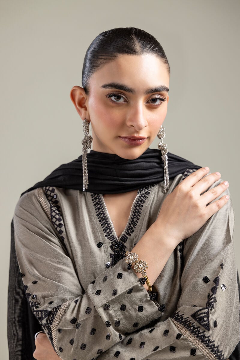 Cotton Net | Black Cotton Dupatta | USD 35.00