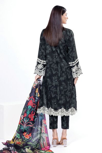 Embroidered | Cotton Satin | Fabrics 3 Piece | USD 37.50
