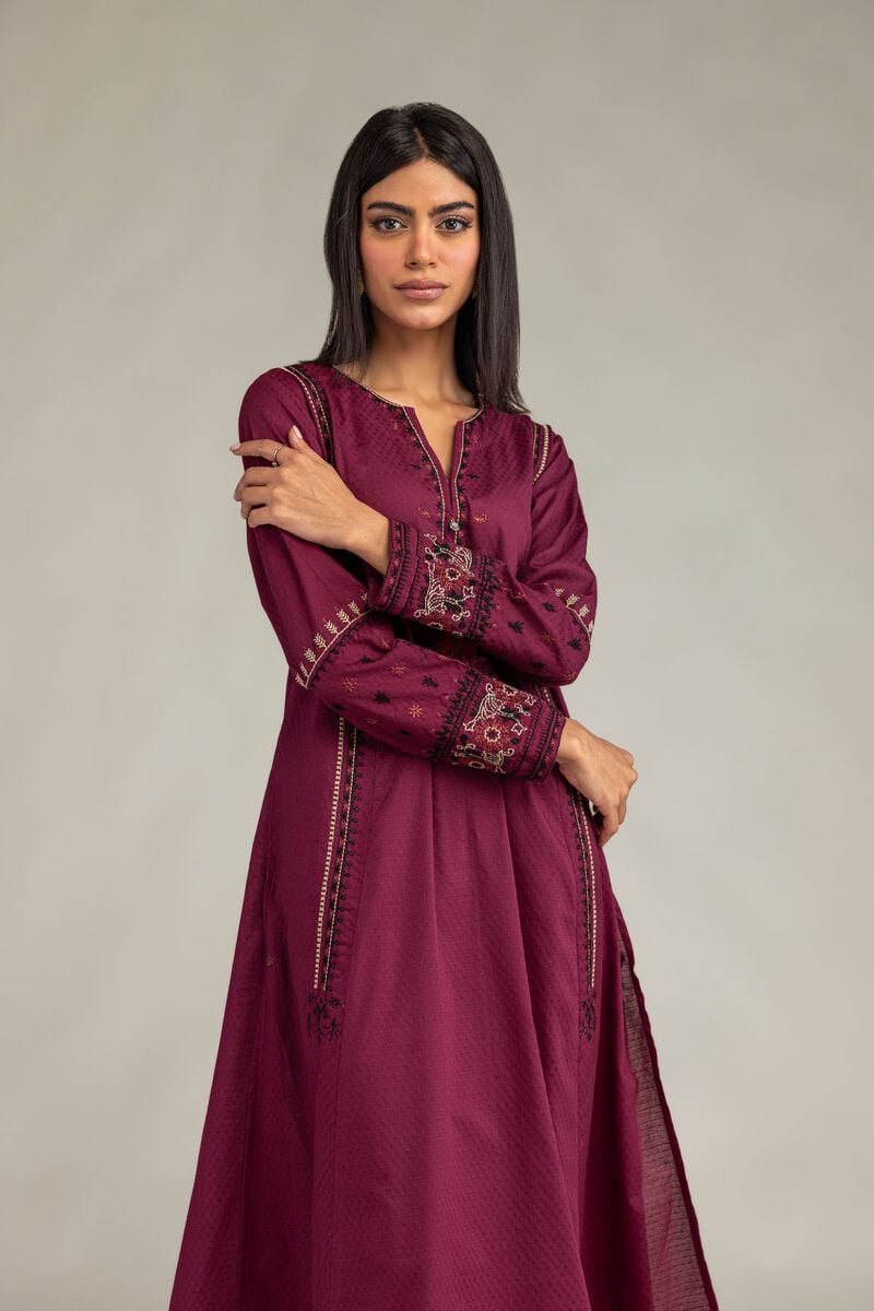 Embroidered | Cotton Dobby | Longline Cotton Kurta | USD 45.00