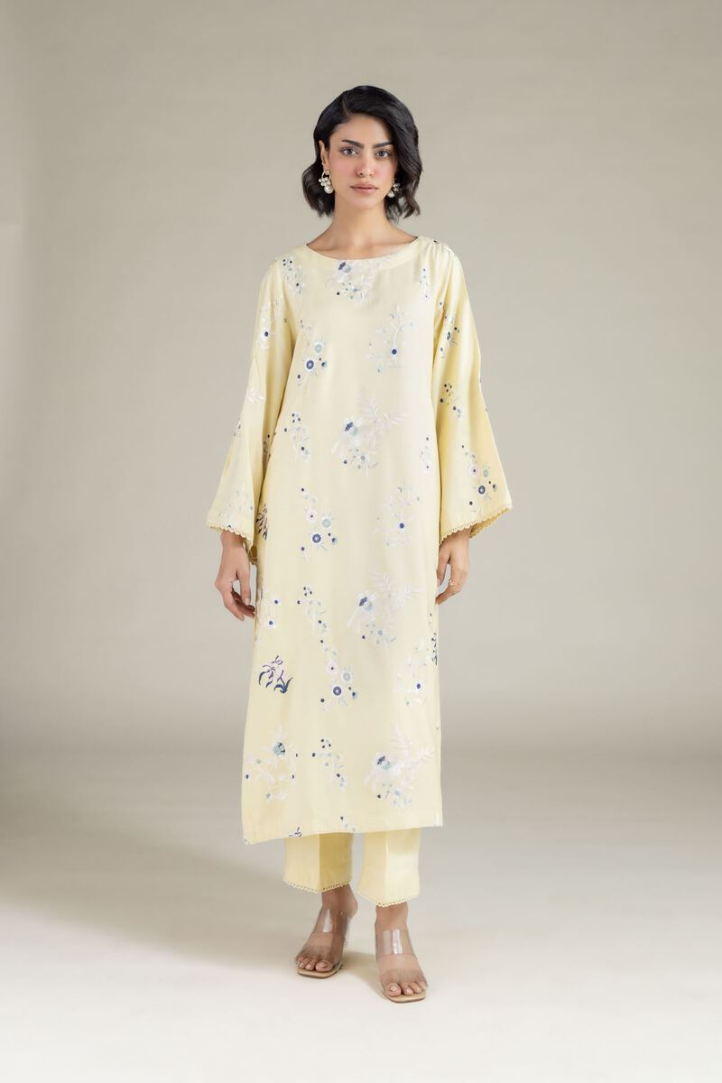 Embroidered | Heavy Blended Viscose | Floral Longline Kurta | USD 40.00
