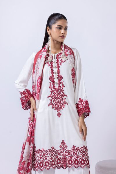 Embroidered | Crosshatch Raw Silk | Kurta | USD 75.00