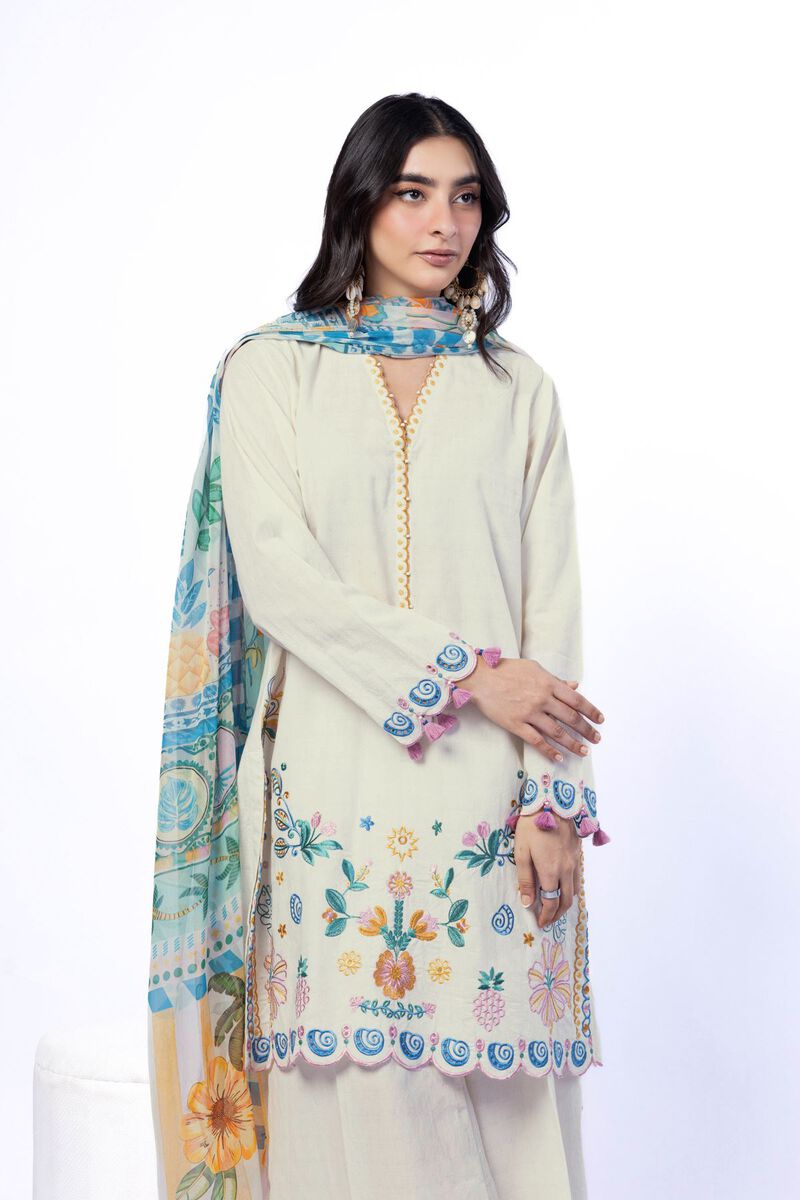 Embroidered | Cotton Dobby | Tailored 3 Piece | USD 75.00