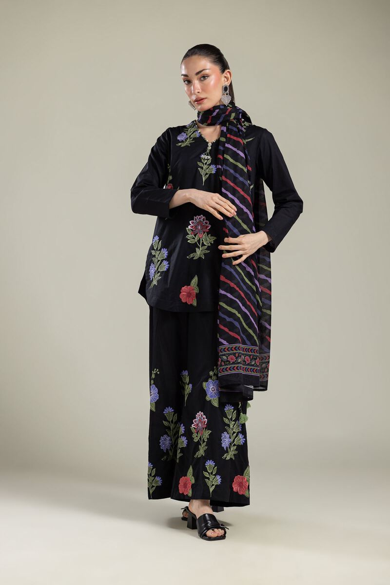 Embroidered | Cambric | Black Cambric Pants | USD 35.00