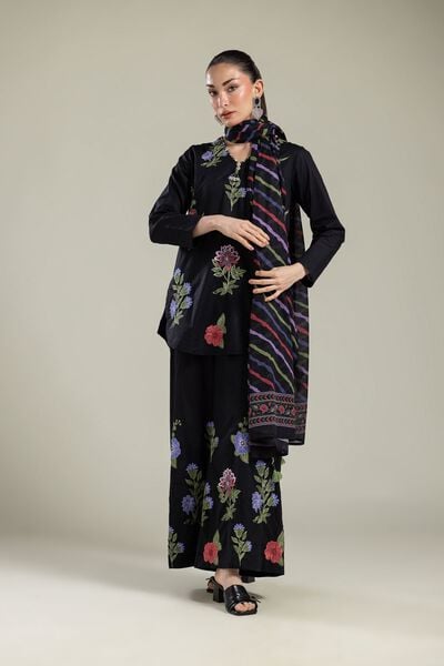 Embroidered | Cambric | Black Cambric Pants | USD 35.00