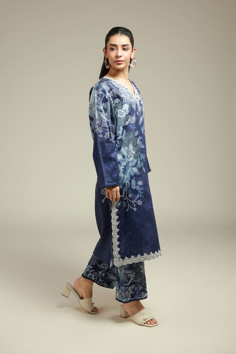 Embroidered | Satin | Tailored 2 Piece | Top and Bottom | USD 60.00