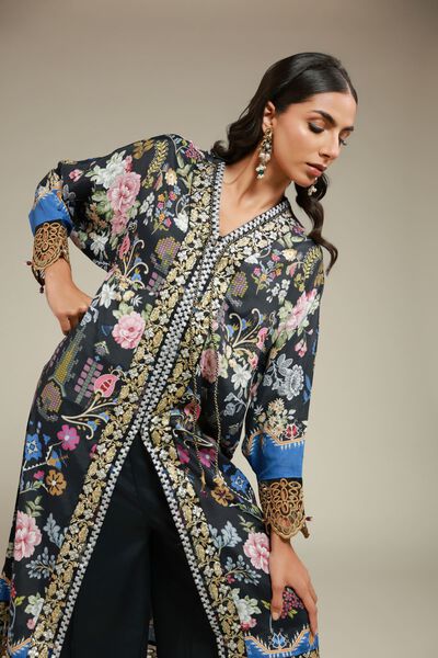 Embroidered | Raw Silk | 2 Piece Co-ord Set | Top and Bottom | USD 125.00