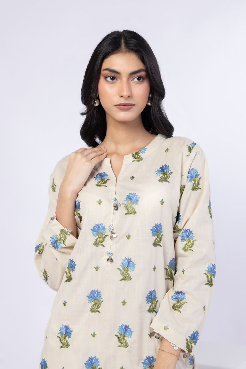 Embroidered | Crosshatch Poplin | Kurta | USD 17.50