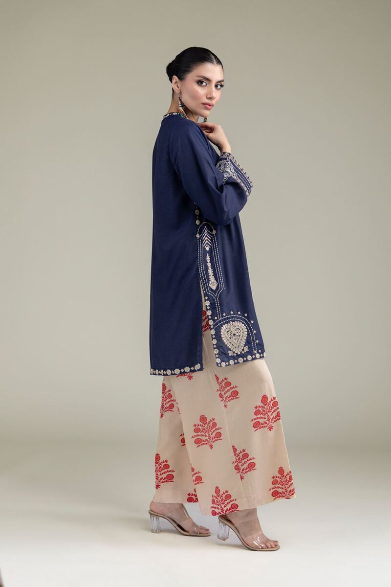 Embroidered | Raw Silk | Beige Silk Pants | USD 30.00