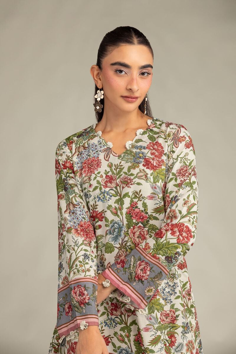 Printed | Raw Silk | Floral Short Kurta | USD 40.00
