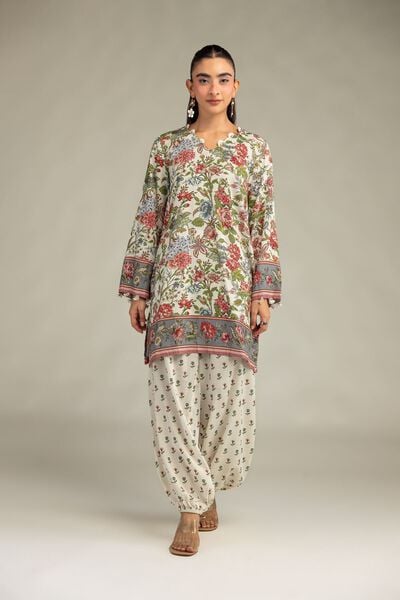 Printed | Raw Silk | Floral Silk Pants | USD 35.00
