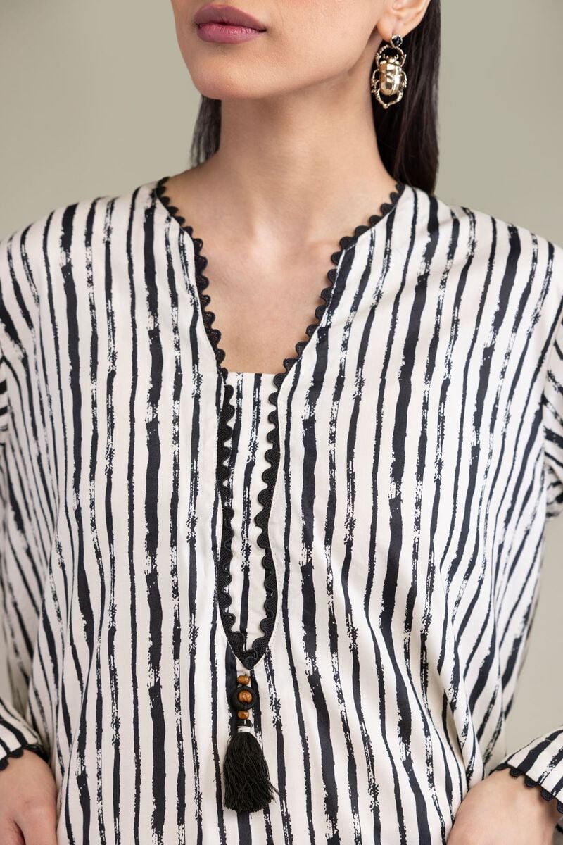Printed | Cotton Viscose | White Cotton Kurta | USD 35.00