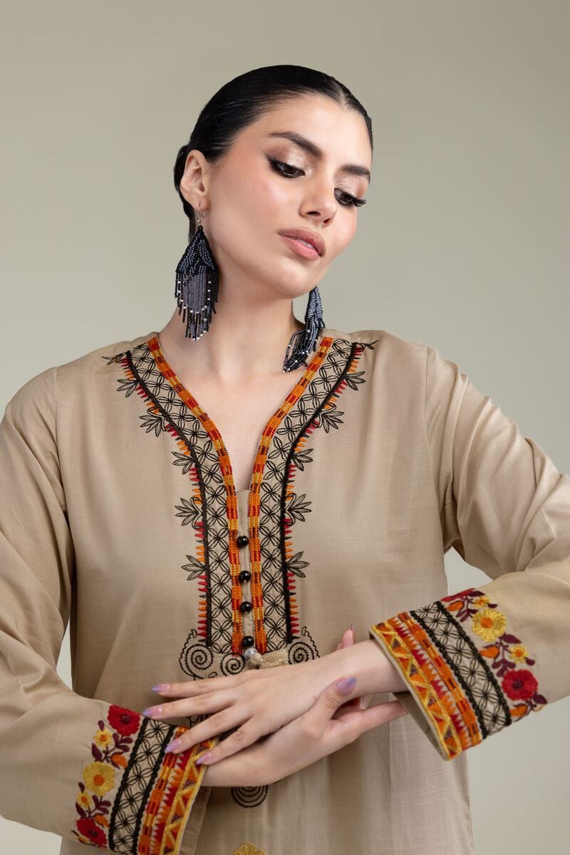Embroidered | Raw Silk | Floral Silk Kurta | USD 45.00
