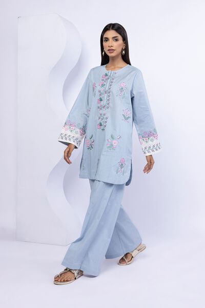 Embroidered | Crosshatch Poplin | Kurta | USD 35.00