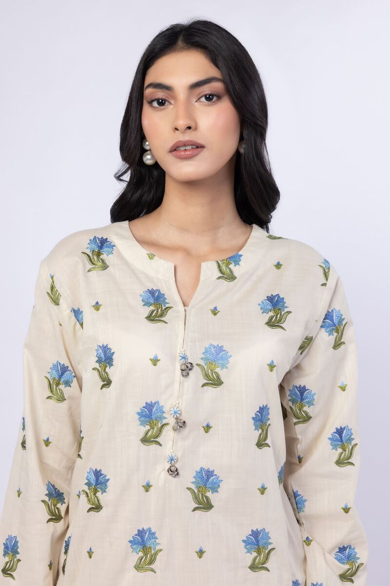 Embroidered | Crosshatch Poplin | Kurta | USD 17.50