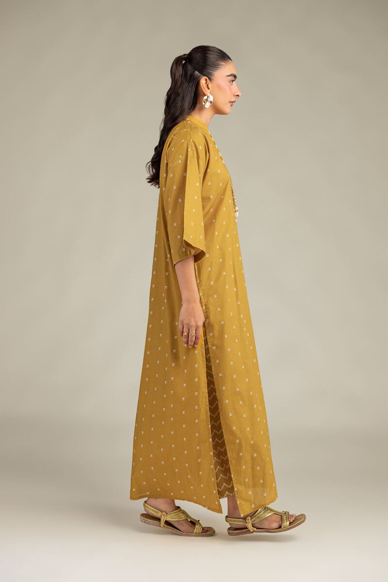 Printed | Cambric | Long Mustard Kurta | USD 35.00
