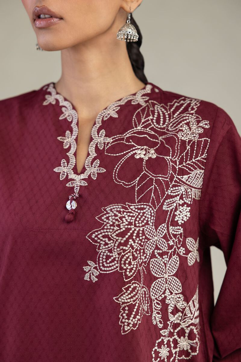 Embroidered | Cotton Dobby | Floral Cotton Kurta | USD 45.00