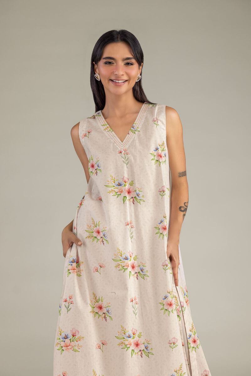 Printed | Cambric | Sleeveless Cambric Kurta | USD 35.00