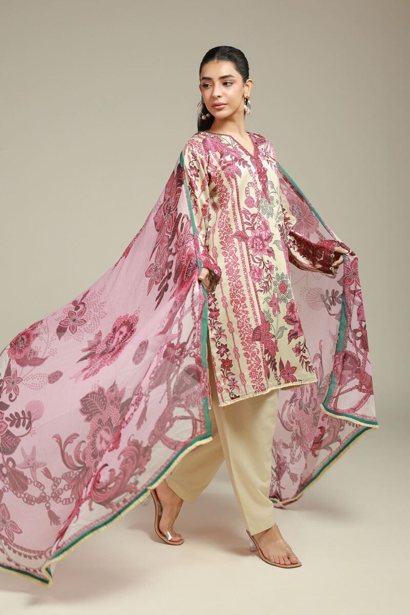Embroidered | Satin | 3-Piece Tailored Set | USD 75.00