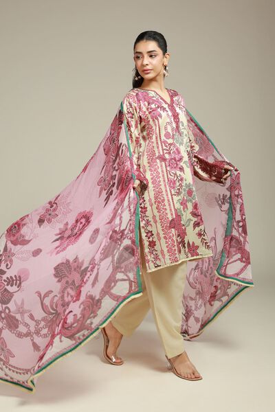 Embroidered | Satin | 3-Piece Tailored Set | USD 75.00