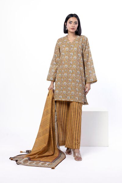 Printed | Textured Cotton | Tailored 3 Piece | USD 45.00