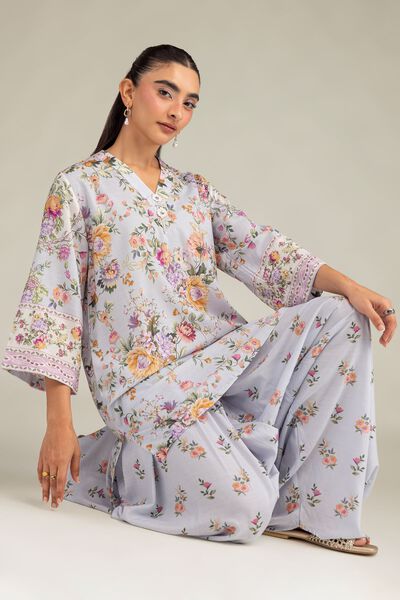 Printed | Raw Silk | Short Floral Kurta | USD 40.00