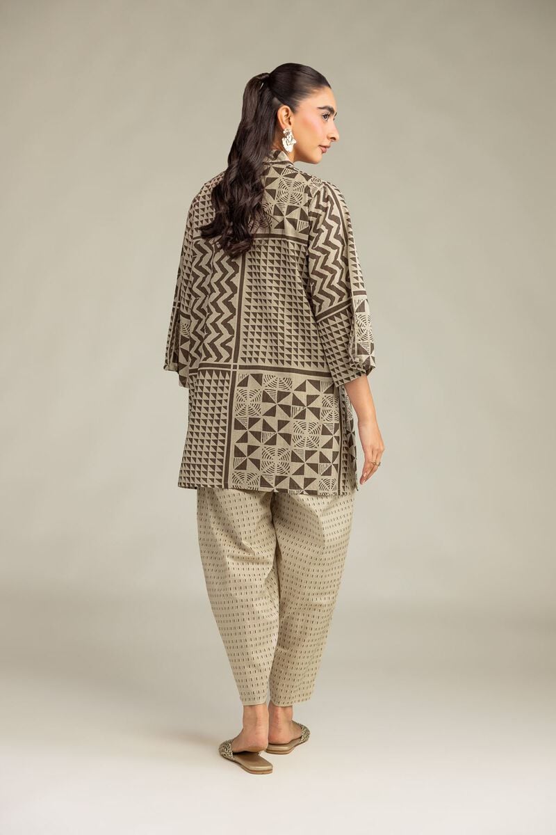 Printed | Cambric | Beige V-Neck Kurta | USD 35.00