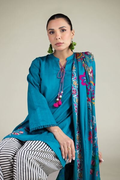 Embroidered | Cotton Net | Floral Fringe Dupatta | USD 25.00