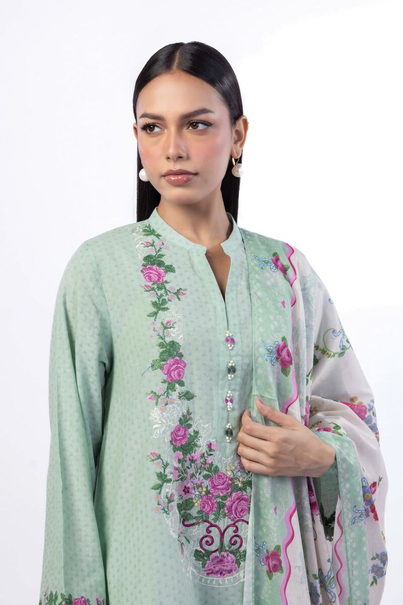 Embroidered | Cotton Dobby | Tailored 3 Piece | USD 75.00