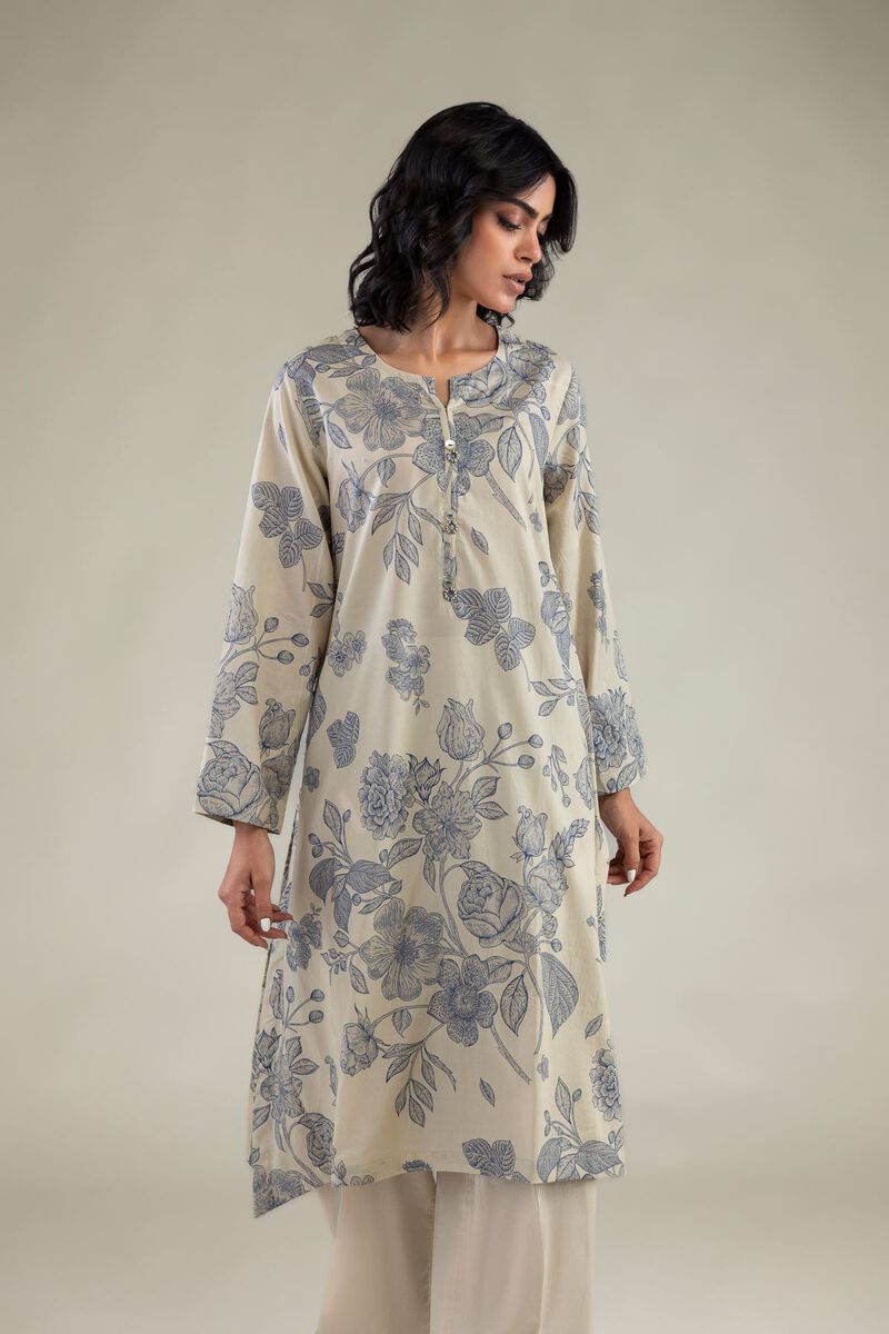 Embroidered | Cambric | Floral Longline Kurta | USD 35.00