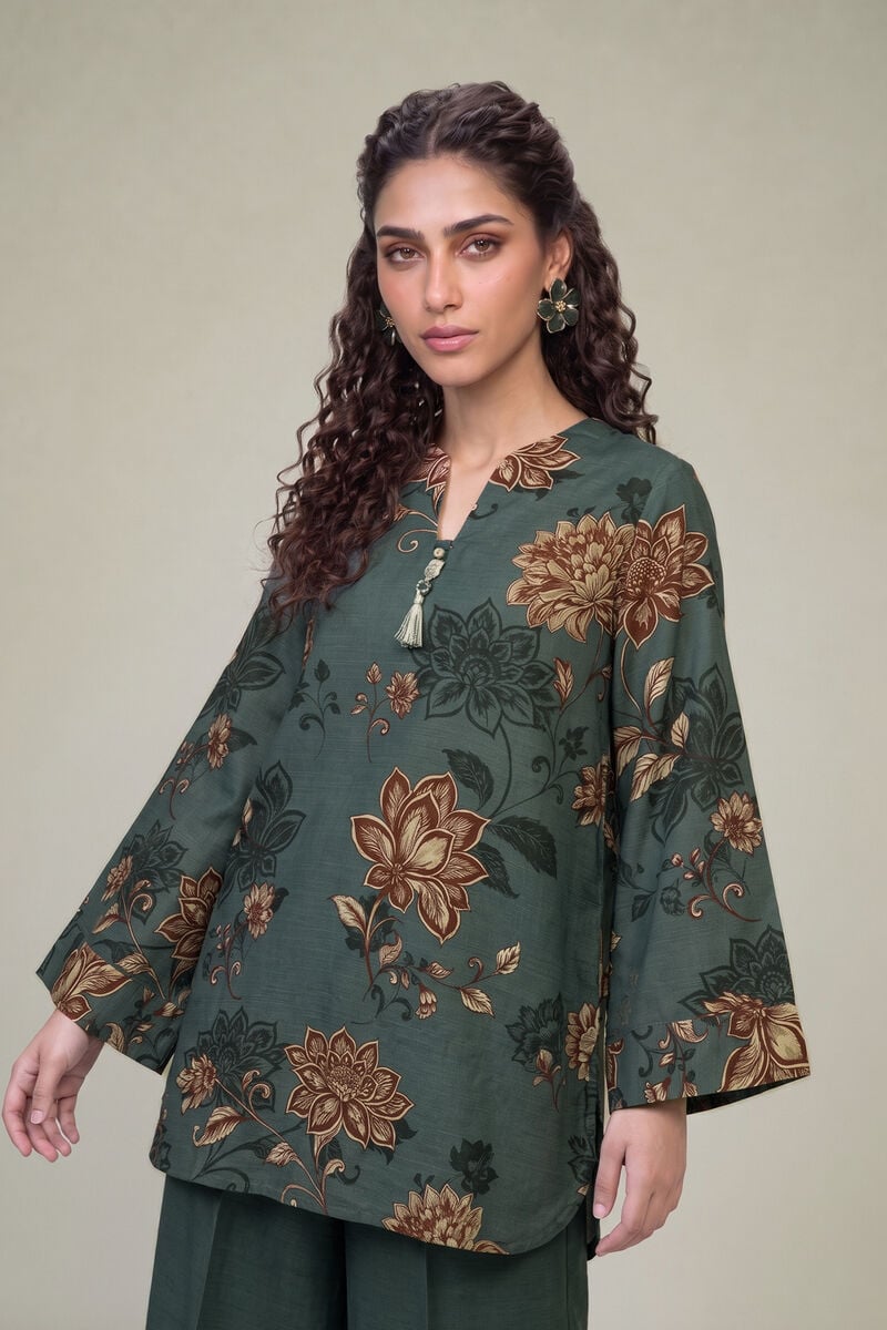 Printed | Light Khaddar | Floral Khaddar Kurta | USD 35.00