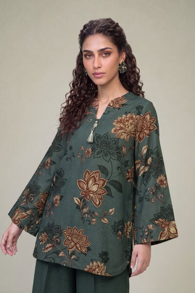 Printed | Light Khaddar | Floral Khaddar Kurta | USD 35.00