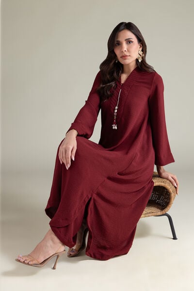 Dyed | Textured Georgette | Crinkled Longline Kurta | USD 40.00